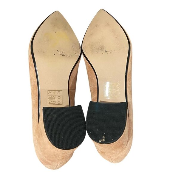 Aldo Hillers Suede 2" Block Heel Pointed Toe Pump Sz 7.5 Tan/Nude/Beige 320F - Picture 7 of 8